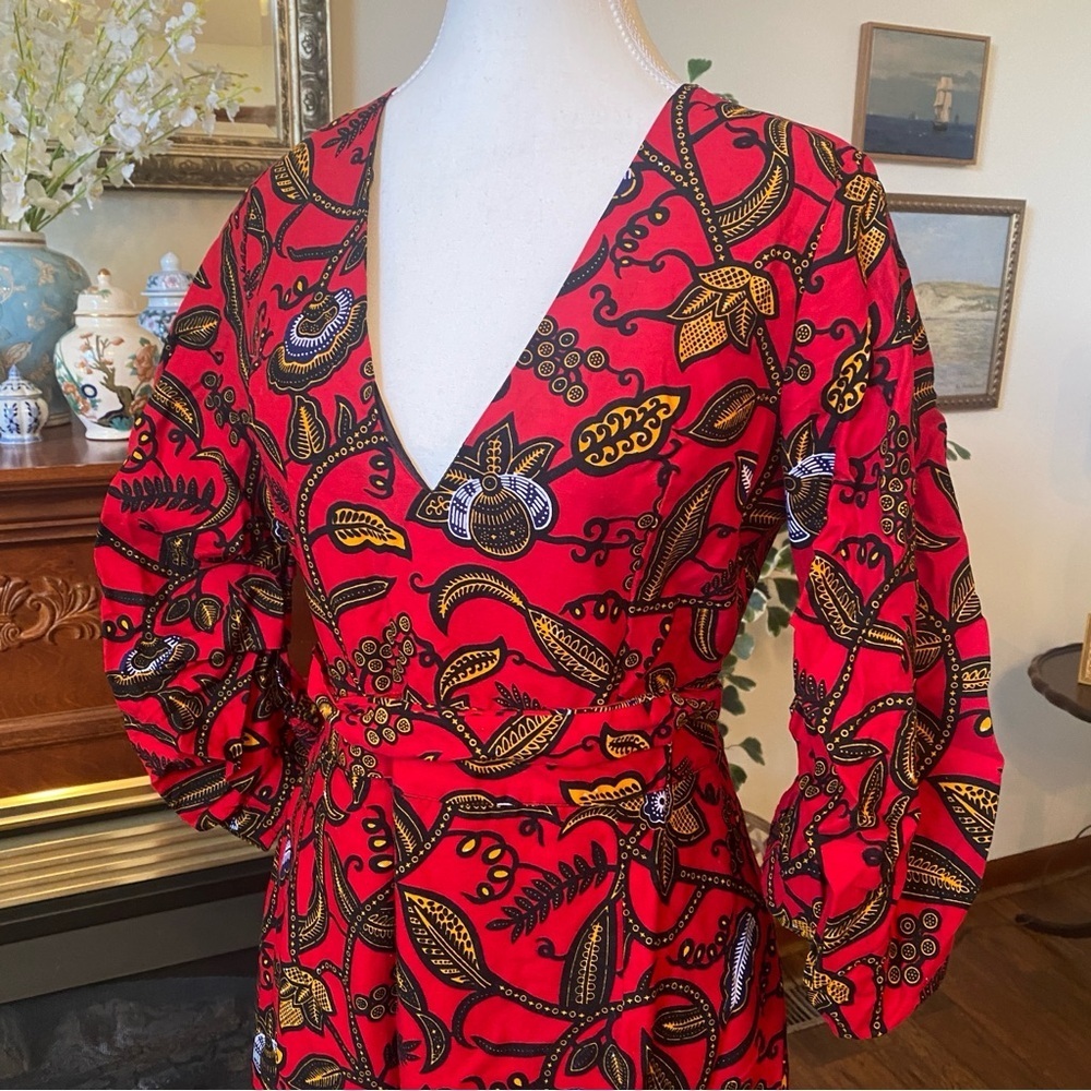 ÓFUURÉ African Print Midi Dress – Size M – Fully Lined – Tribal Ankara Pattern - Picture 2 of 8